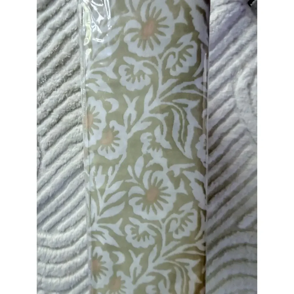 Organic Bella Home Floral Bamboo King Size 6 Piece sheet Set New Beige/peach